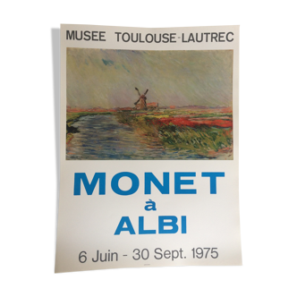 Affiche d'exposition réalisée en quadrichromie claude monet, musée toulouse-lautrec, 1975