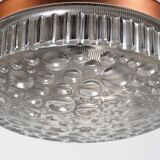 1970s Scandinavian Style Copper, Black & Prismatic Glass Pendant Lamp