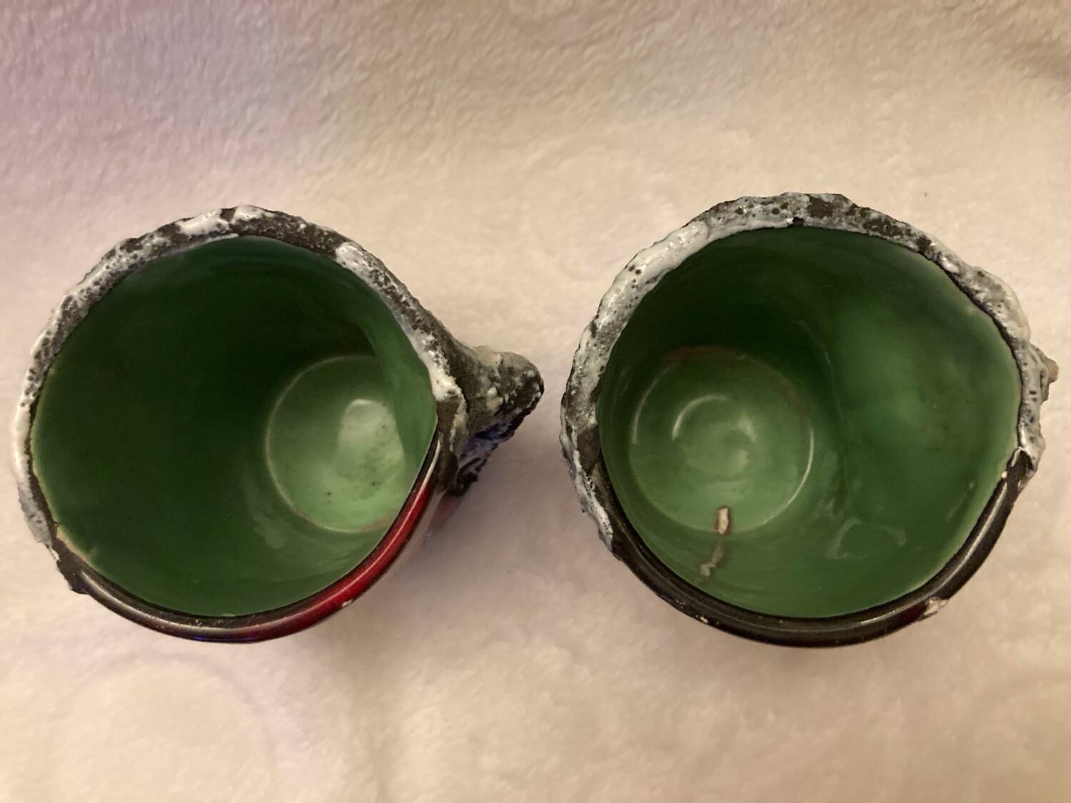 Set of 2 vintage lava stone mugs