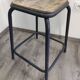 Stool industrial workshop metal steel wood vintage