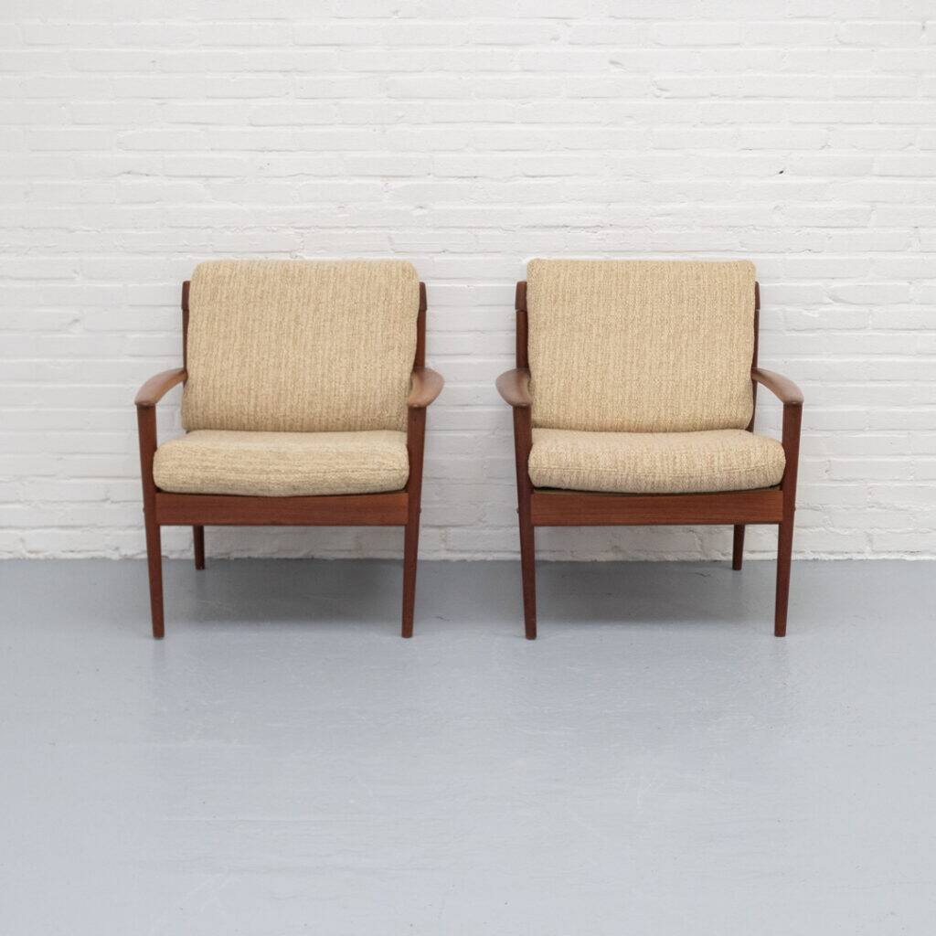 Danish Model PJ56 armchair by Grete Jalk for Poul Jeppesen 1960s