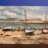 Marine Oil on panel Brittany Trestel beach