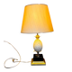Lampe œuf d’autruche vintage travertin laiton années 70 style Maison Charles