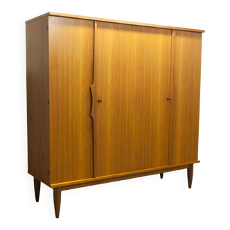 Scandinavian teak cabinet 1960 solid handles with assembly plan