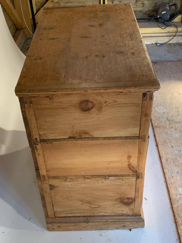 vintage solid pine chest of drawers