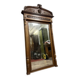 Renaissance style walnut pediment mirror circa 1850