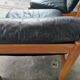 Pair of designer leather armchairs 80s
