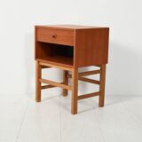 Scandinavian box-form bedside table in teak, 1960s