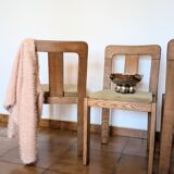 Vintage mahogany chairs – sage green velvet – German design