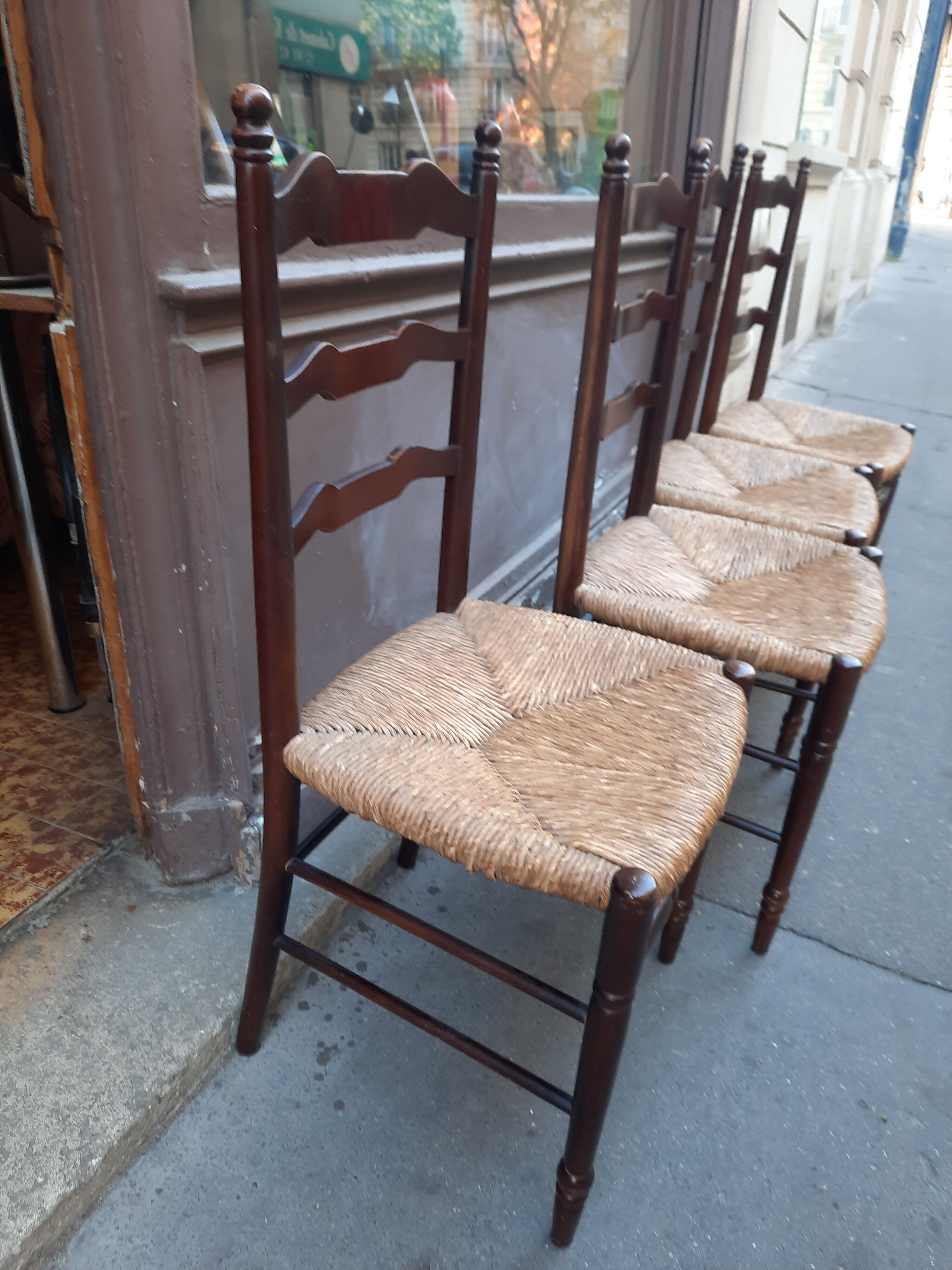 Lot de 4 chaise paillage