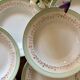 Set of 12 white, mint and gold soup plates, Mosèle de Luné model