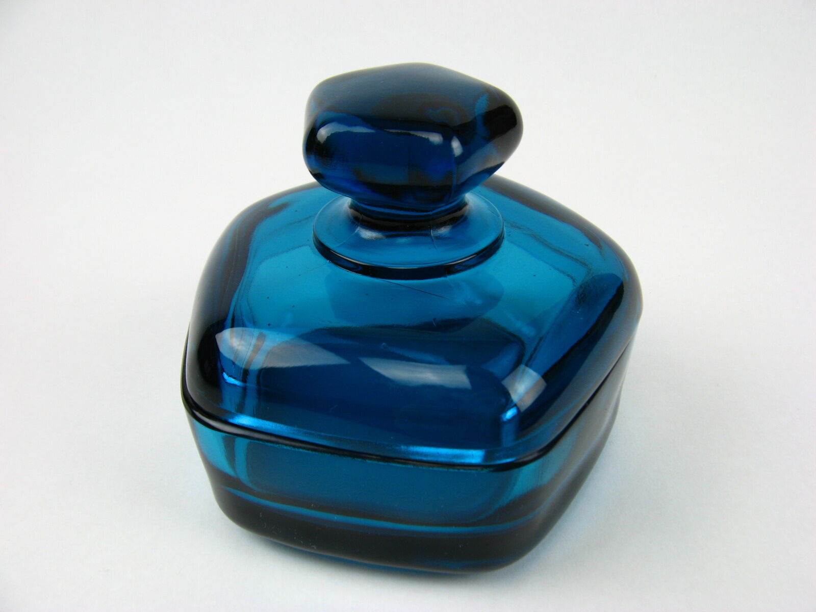 Blue glass candy box