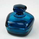 Blue glass candy box