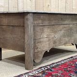 Banc coffre du  18ème en chêne brut - L=1m32, P=65cm, H=62cm.