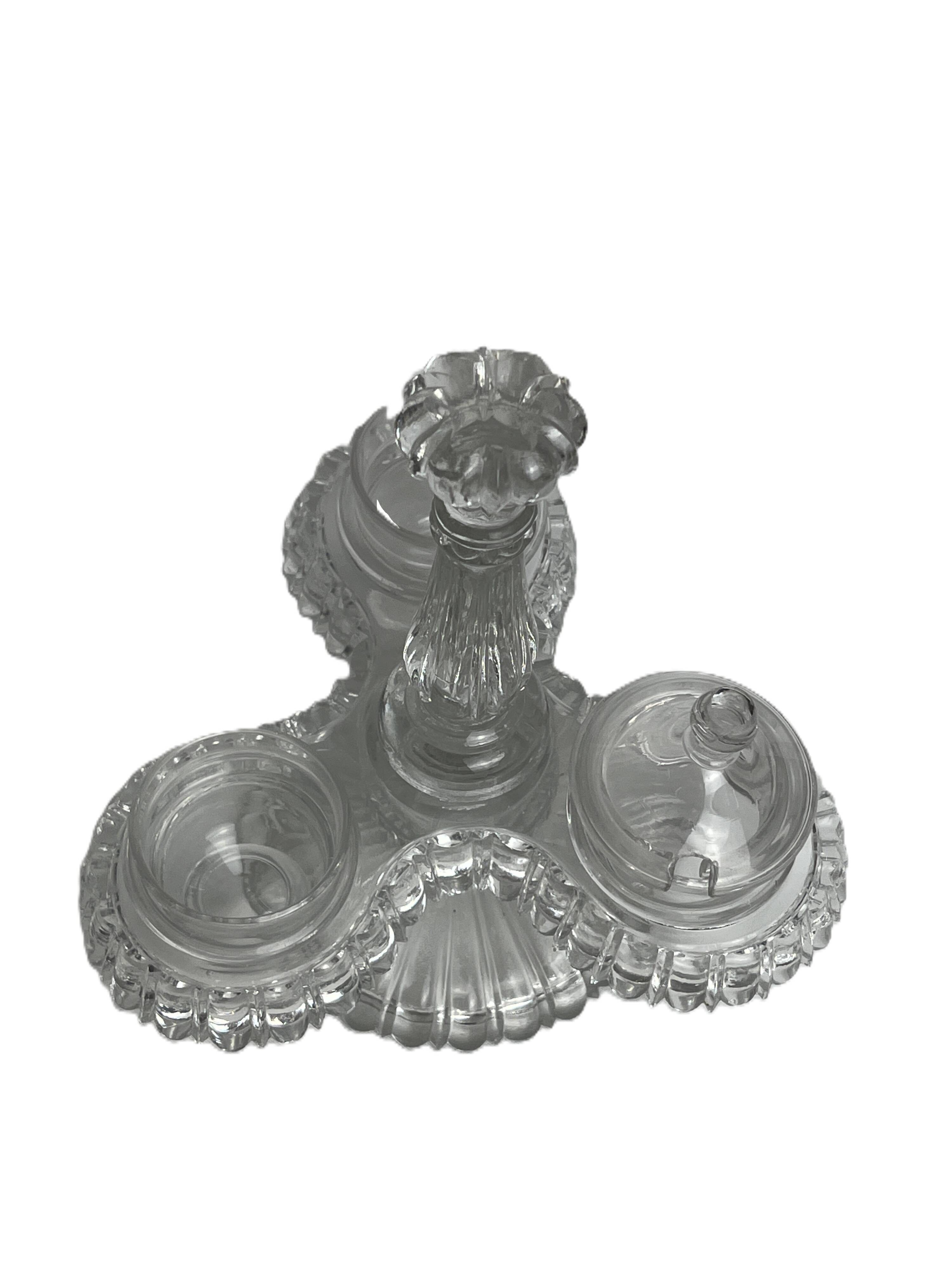 Tableware, two moulded glass table servants from the early 20th century.