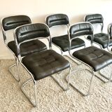 Lot of 6 chairs cantilever 70s