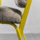 SET 3 HANDMADE CHAIRS METAL FABRIC 70S VINTAGE