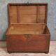 Naval officer's chest in solid mahogany-stained wood