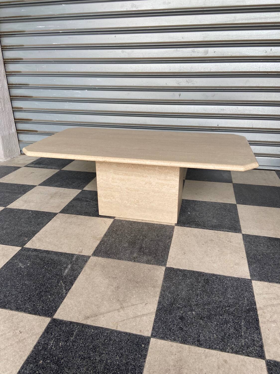 Travertine coffee table