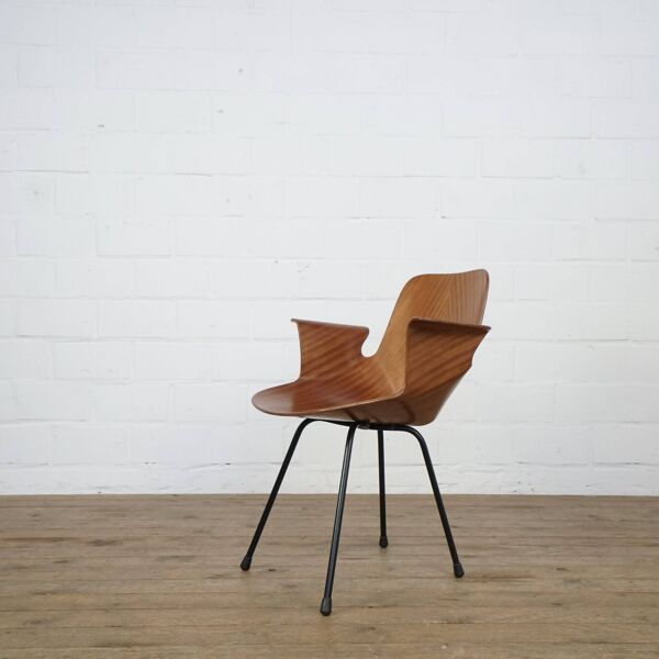 Ensemble de 6 chaises italiennes Vittorio Nobili Medea avec accoudoirs pour Fratelli Tagliabue
