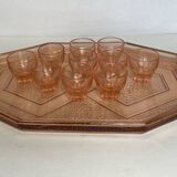 Liqueur service Tray + 10 glasses