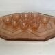 Liqueur service Tray + 10 glasses