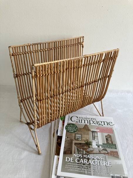 Magazine rack, rattan