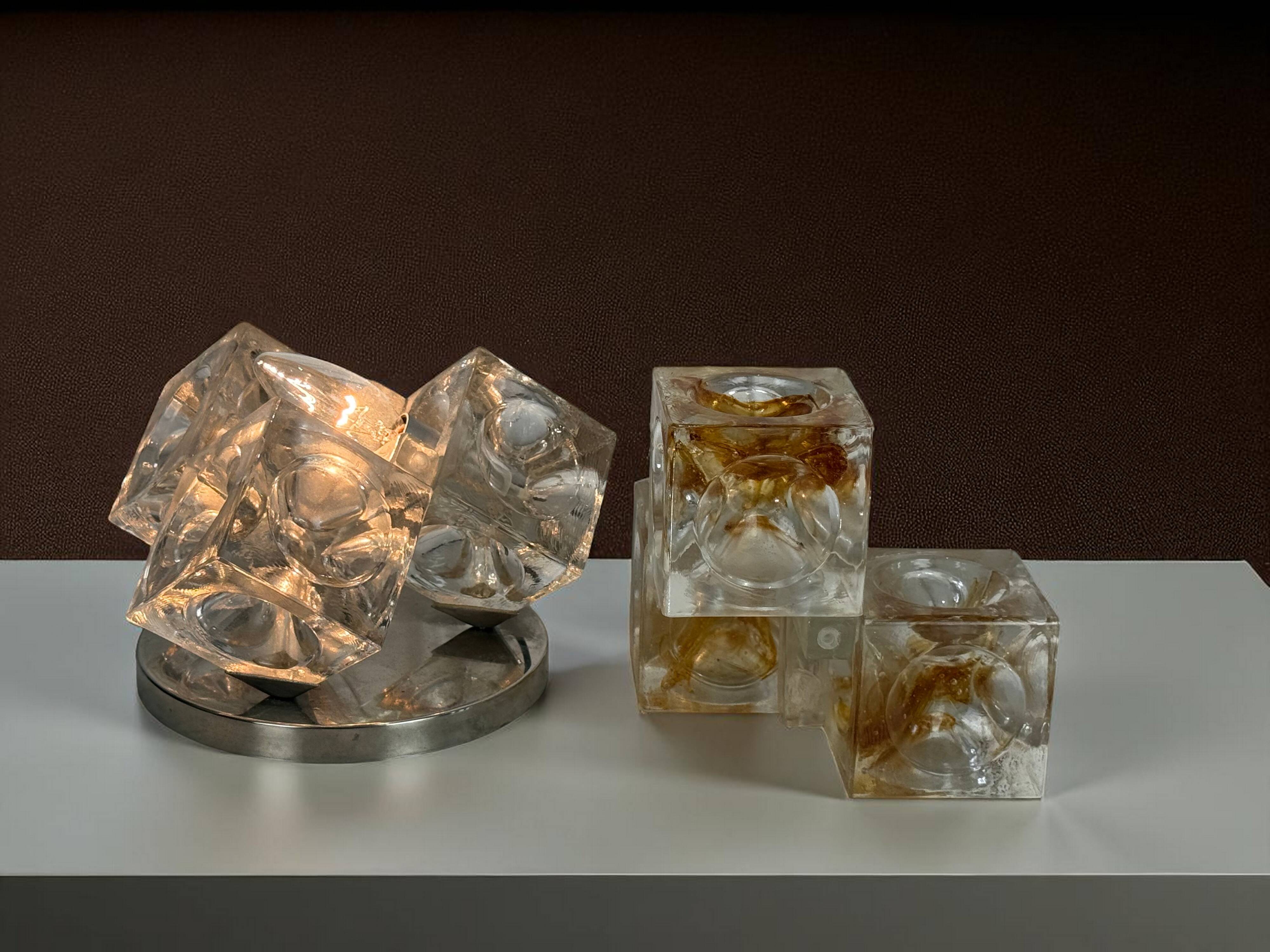 Stella glass cubes lamp by poliarte verona desing albino poli "197