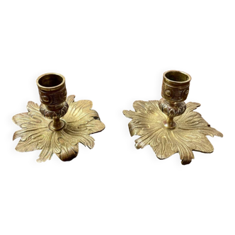 Pair of bronze candlesticks