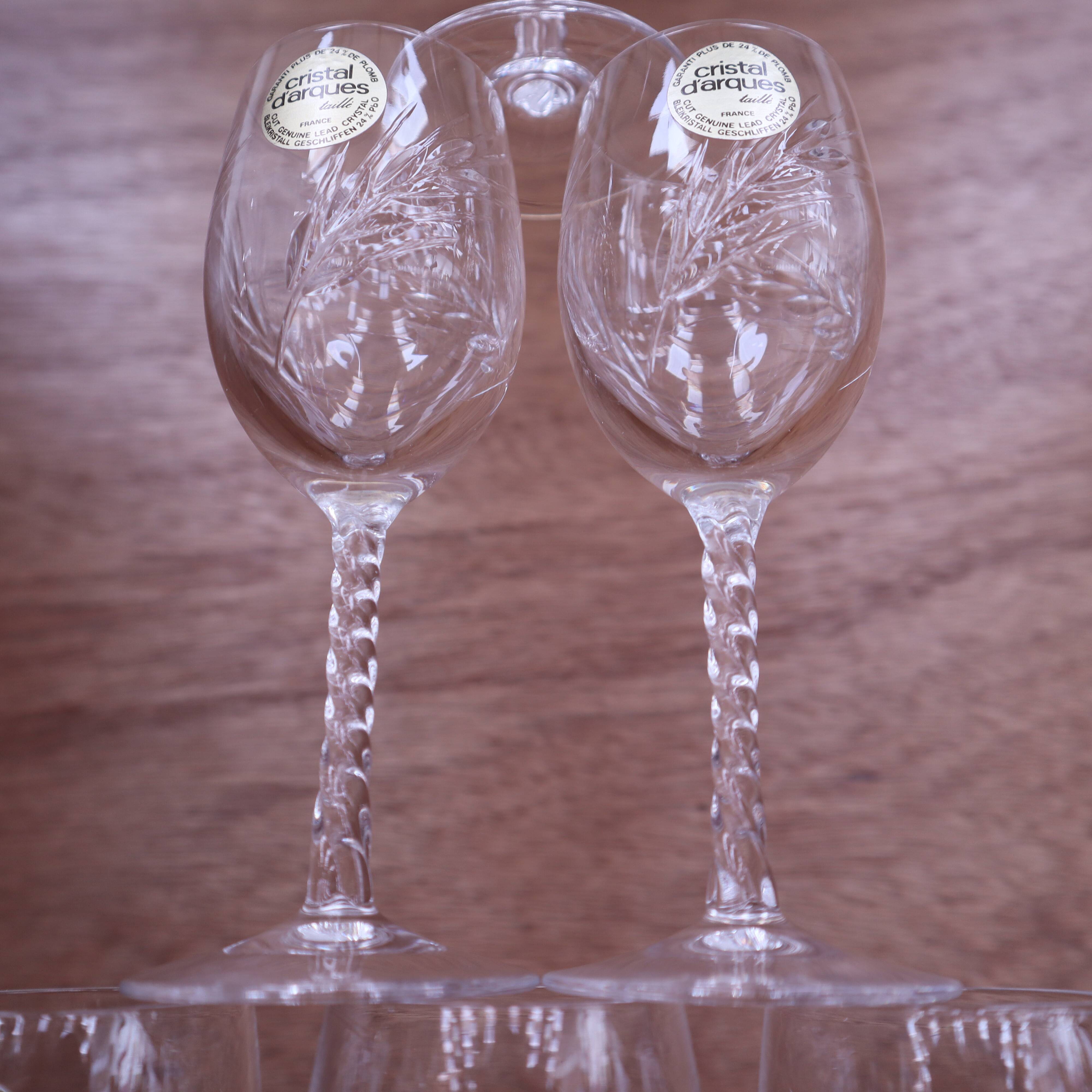 Set of 6 Engraved Crystal Aperitif Glasses, Epi Model