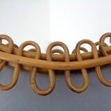 Small filigree Italian bamboo mirror, 1950s