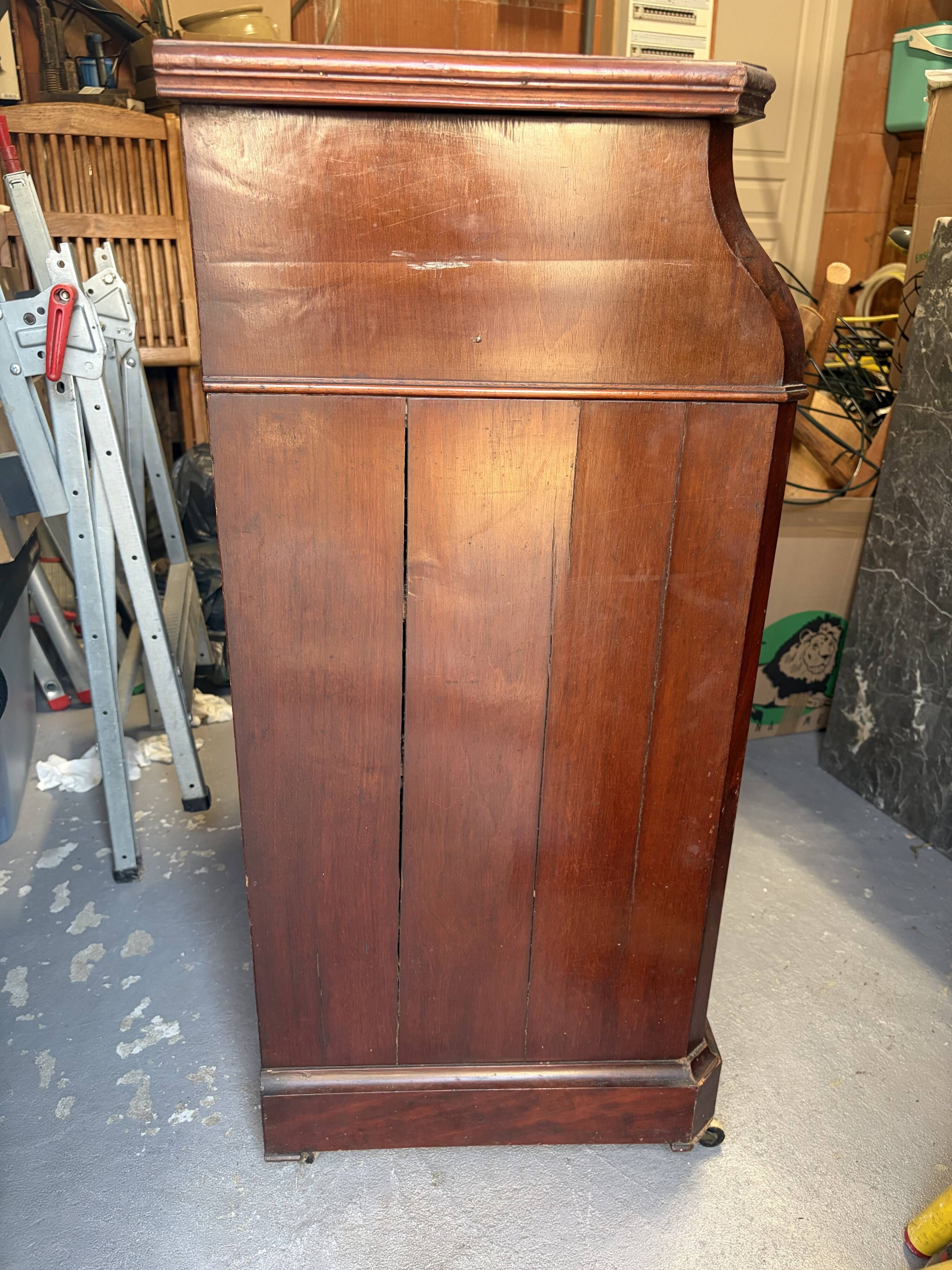 Louis-Philippe mahogany railway toilet commode