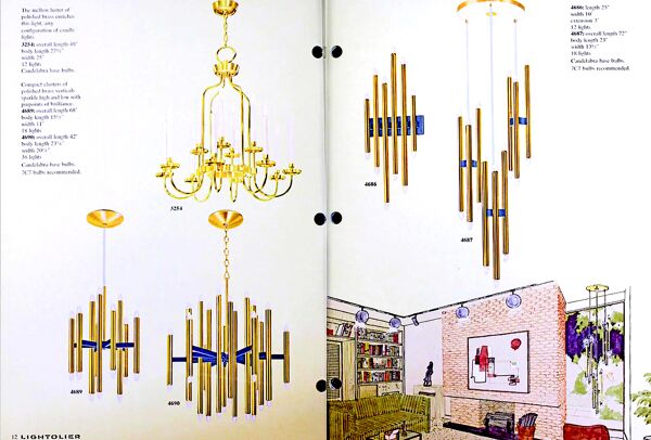 Lustre en chrome milieu du 20ème siècle, Sciolari distribué par Lightolier
