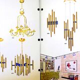 Mid-20th century chrome chandelier, Sciolari distributed by Lightolier