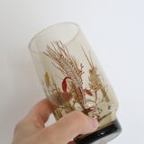 Set of 6 vintage smoked glasses