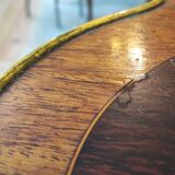 Louis xv louis xvi transitional style pedestal table in walnut marquetry