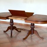 Empire style extendable dining table in solid exotic wood and mahogany veneer