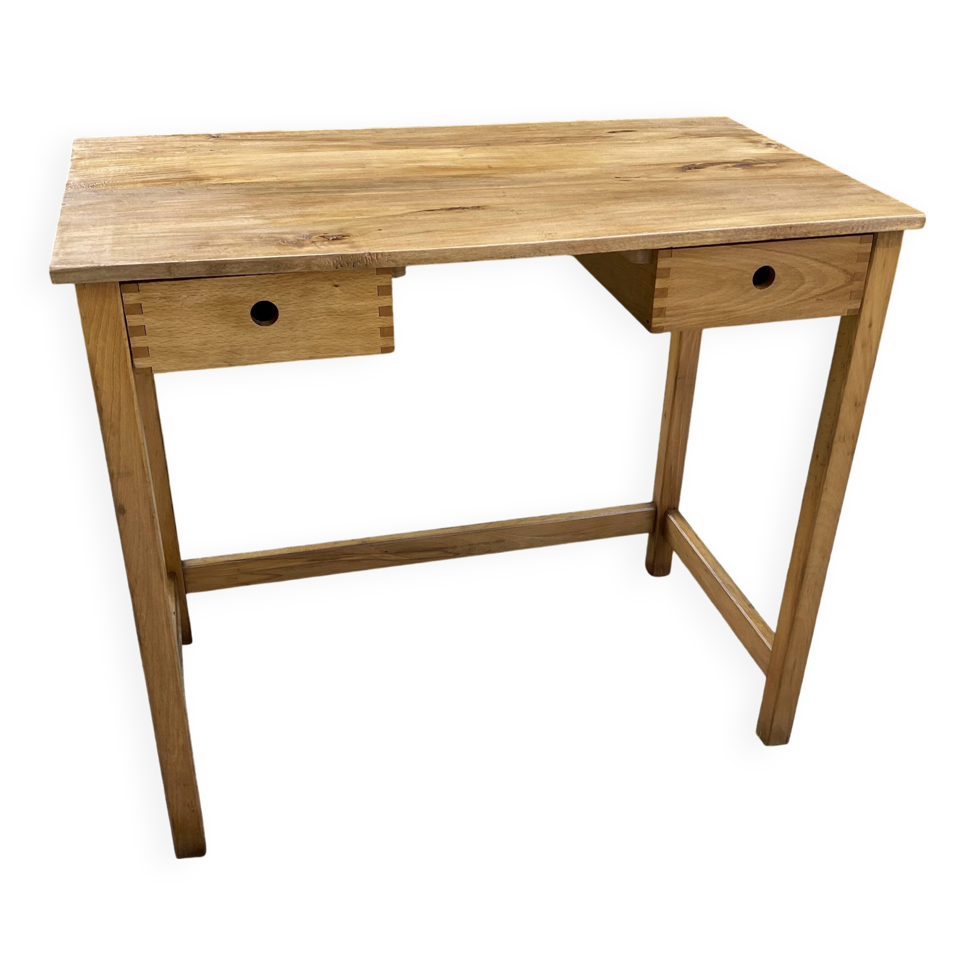 Vintage 1970s modernist desk with 2 drawers