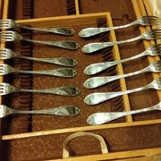 12 silver-plated dessert forks by Félix Frères