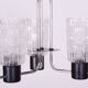 Mid-Century Chandelier in Chromed Steel and Glass by Drukov, Czech, 1970s