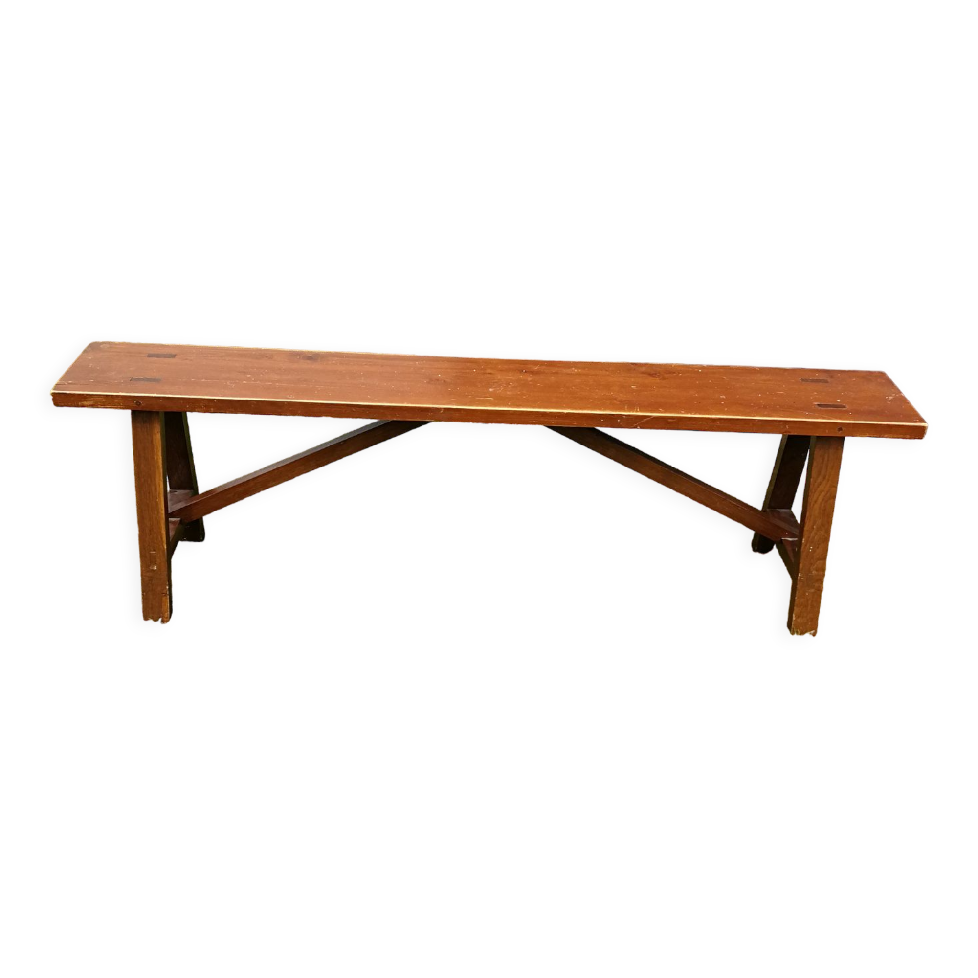 Rustic wooden bench 70's