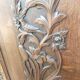 pair of antique solid oak cabinet doors with bird decor