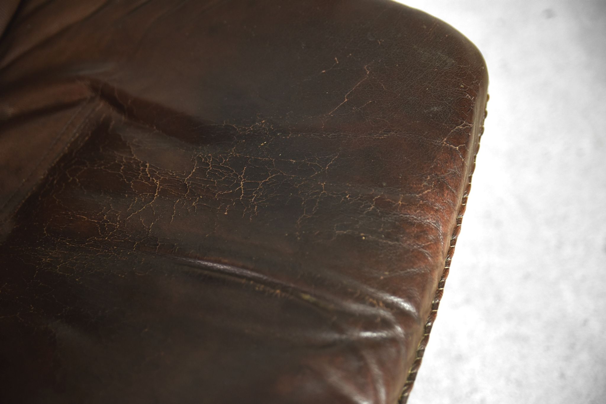 Danish patinated leather adjustable easy chair and ottoman by Berg Furniture, 1970s