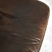 Danish patinated leather adjustable easy chair and ottoman by Berg Furniture, 1970s