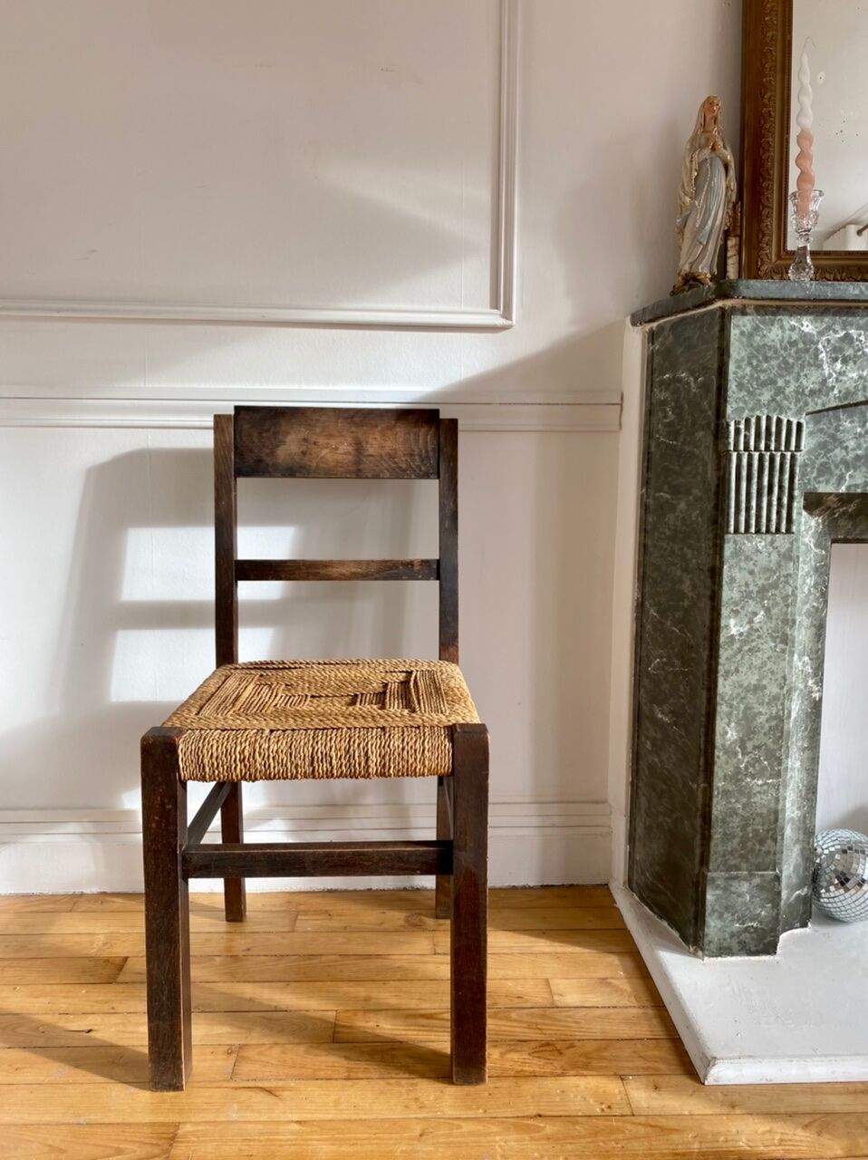 Paire de chaises bois et corde