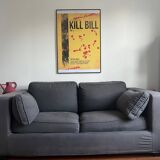 2 seater gray fabric sofa
