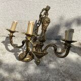 Louis XV brass chandelier with 5 bulbs