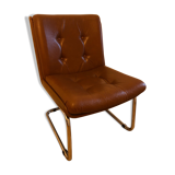 Chauffeuse en cuir marron