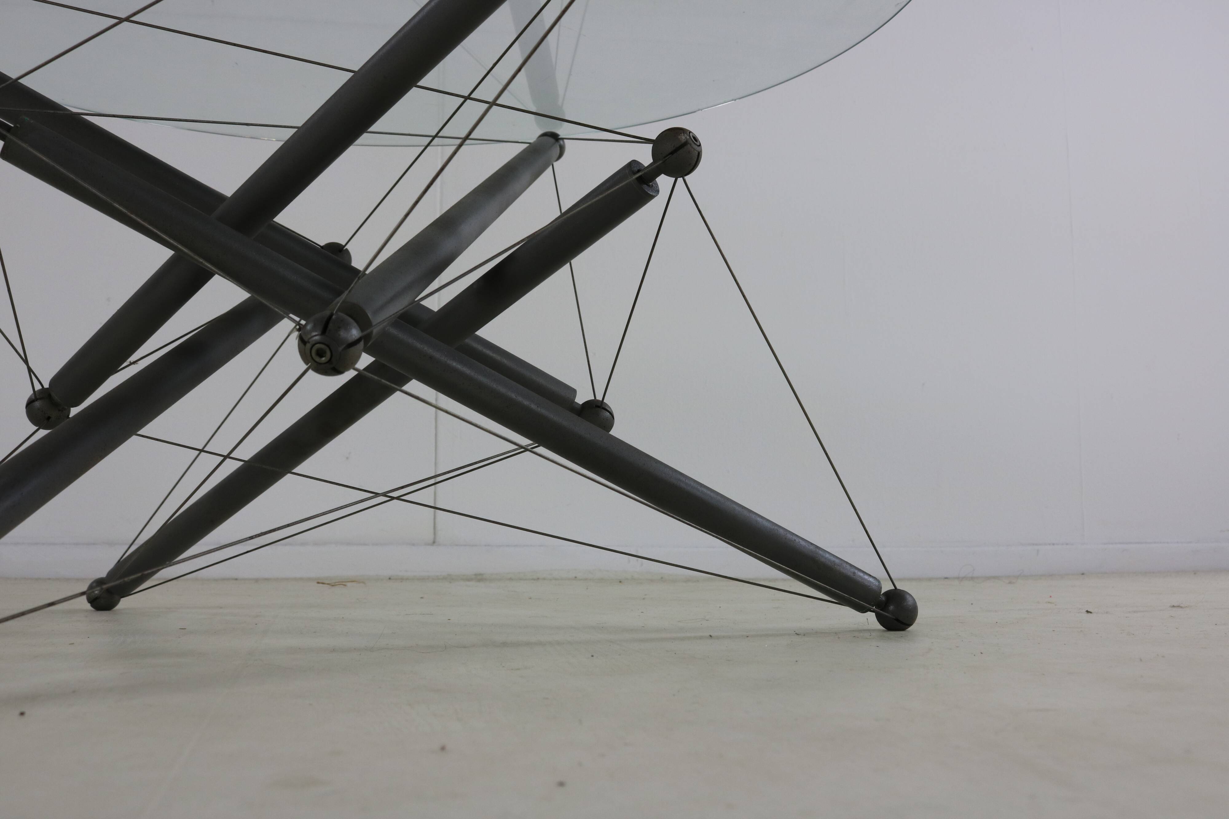 Seventies design steel wired coffee table for Cassina