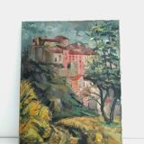 Tableau ancien paysage peinture à l'huile